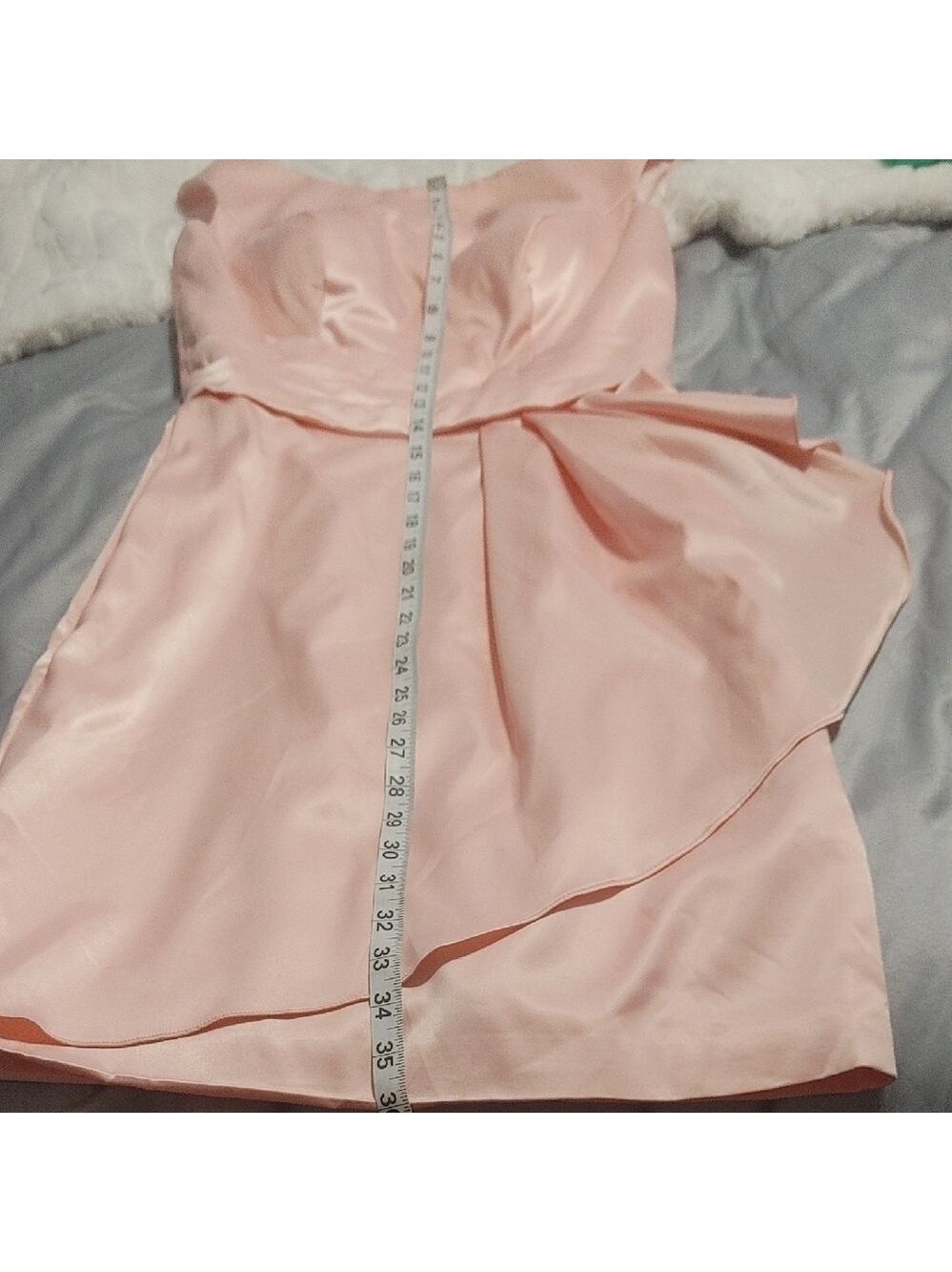 Pink Asymmetrical Ruched Sheath Dress - Picture 8 of 10